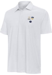 Mens Penn State Nittany Lions White Antigua 2025 Orange Bowl Bound Whirl Short Sleeve Polo Shirt