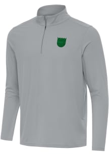 Antigua Sacramento Kings Mens Grey St Patrick's Day Tonal Intent Long Sleeve Qtr Zip Pullover