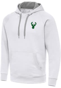 Antigua Milwaukee Bucks Mens White St Patrick's Day Tonal Victory Long Sleeve Hoodie