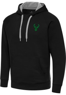 Antigua Milwaukee Bucks Mens Black St Patrick's Day Tonal Victory Long Sleeve Hoodie