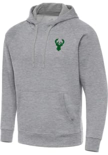 Antigua Milwaukee Bucks Mens Grey St Patrick's Day Tonal Victory Long Sleeve Hoodie