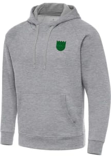 Antigua Sacramento Kings Mens Grey St Patrick's Day Tonal Victory Long Sleeve Hoodie