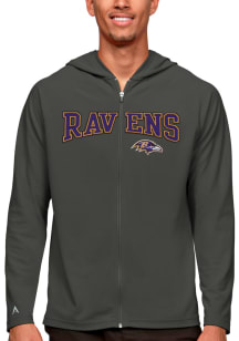 Antigua Baltimore Ravens Mens Grey Legacy Long Sleeve Full Zip Jacket