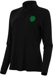Antigua Boston Celtics Womens Black St Patrick's Day Tonal Intent Qtr Zip