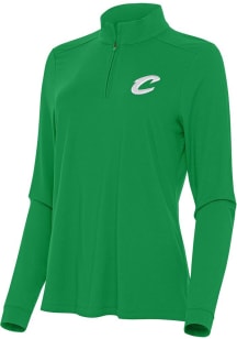 Antigua Cleveland Cavaliers Womens Green St Patrick's Day Tonal Intent Qtr Zip