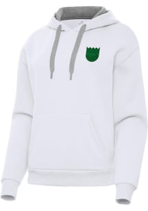 Antigua Sacramento Kings Womens White St Patrick's Day Tonal Victory Hooded Sweatshirt