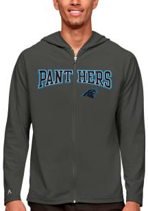 Antigua Carolina Panthers Mens Grey Legacy Long Sleeve Full Zip Jacket