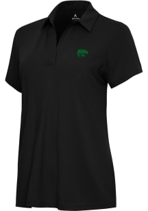 Womens K-State Wildcats Black Antigua St Patrick's Day Tonal Era Short Sleeve Polo Shirt