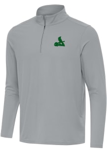 Antigua St Louis Cardinals Mens Grey St Patrick's Day Tonal Intent Long Sleeve Qtr Zip Pullover