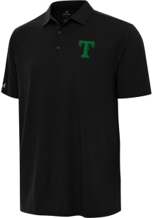 Antigua Texas Rangers Mens Black St Patrick's Day Tonal Era Short Sleeve Polo