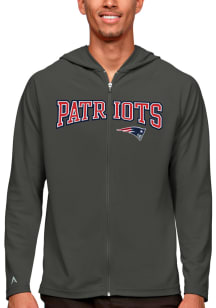 Antigua New England Patriots Mens Grey Legacy Long Sleeve Full Zip Jacket
