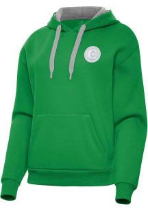 Antigua Chicago Cubs Womens Green St Patrick's Day Tonal Victory Hooded Sweatshirt