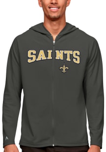 Antigua New Orleans Saints Mens Grey Legacy Long Sleeve Full Zip Jacket