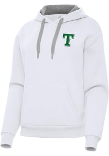 Antigua Texas Rangers Womens White St Patrick's Day Tonal Victory Hooded Sweatshirt