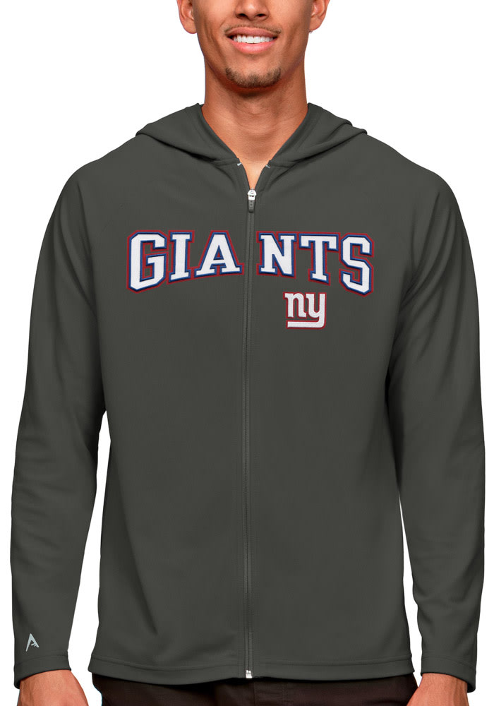 Antigua New York Giants Mens Grey Legacy Long Sleeve Full Zip Jacket