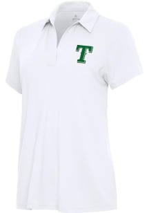 Antigua Texas Rangers Womens White St Patrick's Day Tonal Era Short Sleeve Polo Shirt