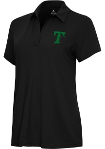 Antigua Texas Rangers Womens Black St Patrick's Day Tonal Era Short Sleeve Polo Shirt