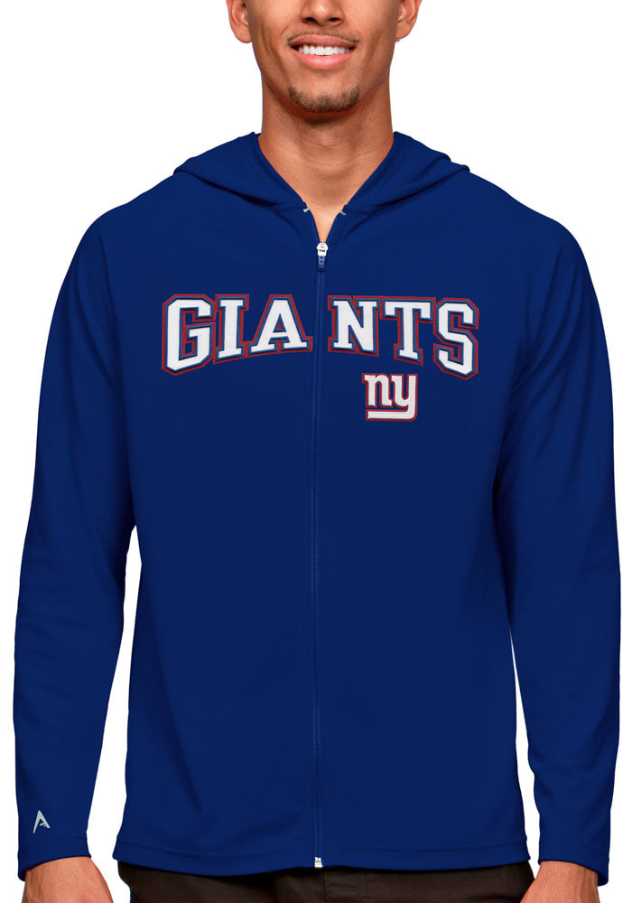 Antigua New York Giants Mens Blue Legacy Long Sleeve Full Zip Jacket