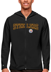 Antigua Pittsburgh Steelers Mens Black Legacy Long Sleeve Full Zip Jacket