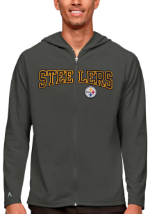 Antigua Pittsburgh Steelers Mens Grey Legacy Long Sleeve Full Zip Jacket