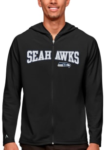 Antigua Seattle Seahawks Mens Black Legacy Long Sleeve Full Zip Jacket
