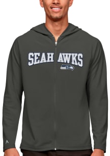 Antigua Seattle Seahawks Mens Grey Legacy Long Sleeve Full Zip Jacket
