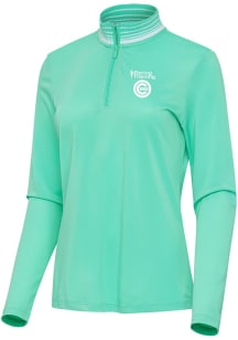Antigua Chicago Cubs Womens Blue Spring Training Palmetto Qtr Zip
