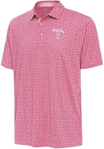Antigua Cleveland Guardians Mens Pink Spring Training Blooming Short Sleeve Polo