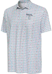 Antigua Cleveland Guardians Mens White Spring Training Crowns Short Sleeve Polo