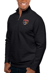 Antigua Florida Panthers Mens Black Gambit Long Sleeve 1/4 Zip Pullover
