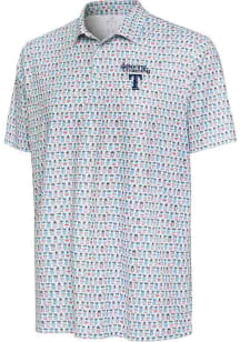 Antigua Texas Rangers Mens White Spring Training Crowns Short Sleeve Polo