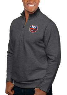 Antigua New York Islanders Mens Charcoal Gambit Long Sleeve 1/4 Zip Pullover