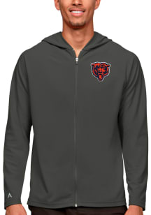 Antigua Chicago Bears Mens Grey Legacy Long Sleeve Full Zip Jacket