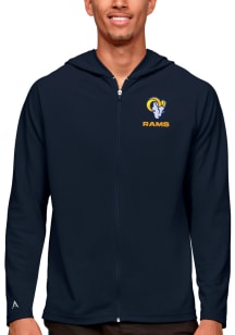 Antigua Los Angeles Rams Mens Navy Blue Text Legacy Long Sleeve Full Zip Jacket