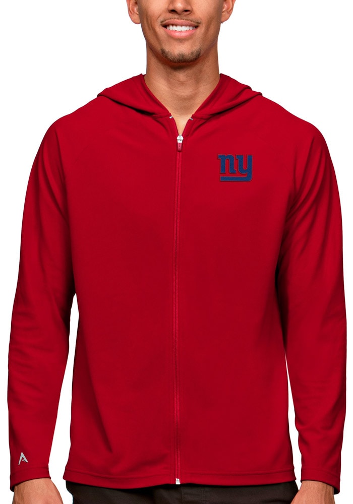 Antigua New York Giants Mens Red Legacy Long Sleeve Full Zip Jacket