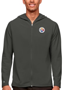 Antigua Pittsburgh Steelers Mens Grey Legacy Long Sleeve Full Zip Jacket