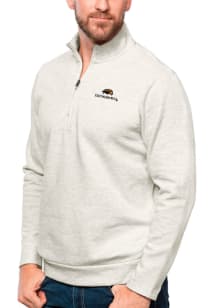 Antigua Southern Mississippi Golden Eagles Mens Oatmeal Gambit Long Sleeve 1/4 Zip Pullover