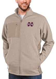 Antigua Mississippi State Bulldogs Mens Oatmeal Course Medium Weight Jacket