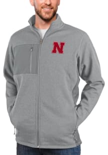 Antigua Nebraska Cornhuskers Mens Grey Course Medium Weight Jacket