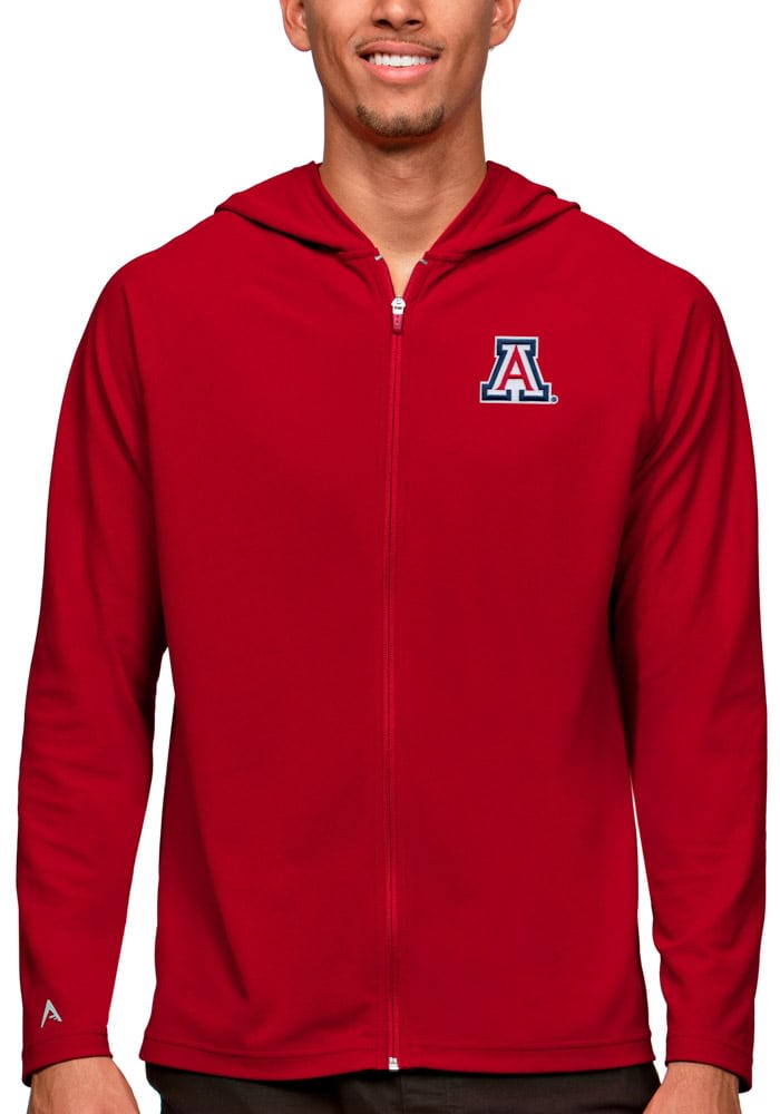 Men's Antigua Red/Charcoal Louisville Cardinals Protect Full-Zip Hoodie