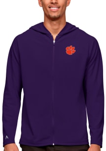 Antigua Clemson Tigers Mens Purple Legacy Long Sleeve Full Zip Jacket