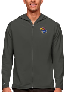 Antigua Kansas Jayhawks Mens Grey Legacy Long Sleeve Full Zip Jacket