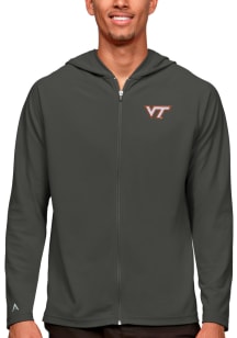 Antigua Virginia Tech Hokies Mens Grey Legacy Long Sleeve Full Zip Jacket