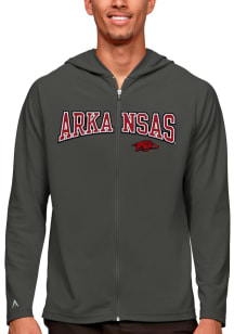 Antigua Arkansas Razorbacks Mens Grey Legacy Long Sleeve Full Zip Jacket