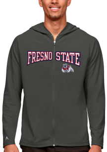 Antigua Fresno State Bulldogs Mens Grey Legacy Long Sleeve Full Zip Jacket