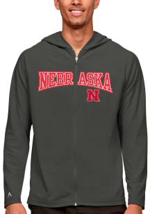 Antigua Nebraska Cornhuskers Mens Grey Legacy Long Sleeve Full Zip Jacket