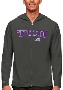 Antigua TCU Horned Frogs Mens Grey Legacy Long Sleeve Full Zip Jacket