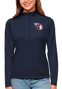 Antigua Cleveland Guardians Womens Navy Blue Tribute 1/4 Zip Pullover