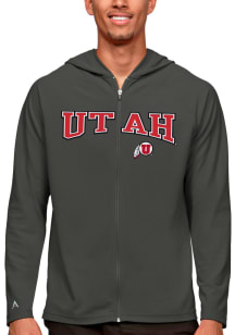 Antigua Utah Utes Mens Grey Legacy Long Sleeve Full Zip Jacket