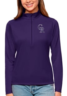 Antigua Colorado Rockies Womens Purple Tribute 1/4 Zip Pullover